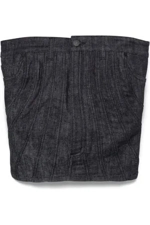 MUGLER Denim bustier top