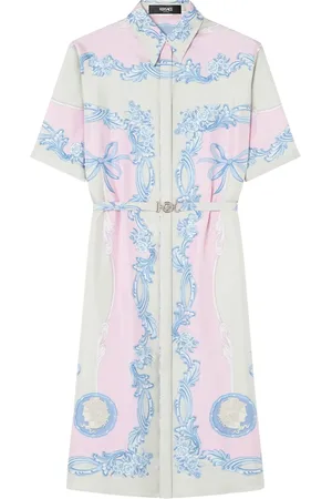 VERSACE Cameo midi shirt dress