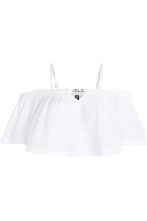 Karl Lagerfeld Off-shoulder cropped beach top