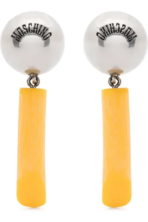 Moschino Logo-engraved clip-on earrings