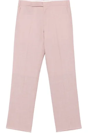 LARDINI Pressed-crease tapered-leg trousers