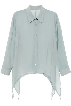 SYSTEM Side slit tie shirt