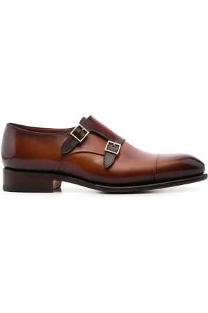 santoni Polished leather monk shoes