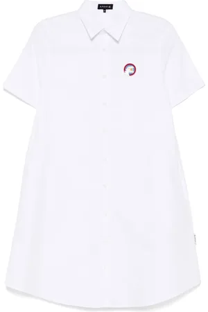 AGNÈS B. Embroidered logo shirt dress