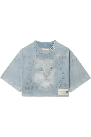 Maison Mihara Yasuhiro Cat-print cotton T-shirt