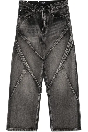 FIVE CM Panelled tapered jeans