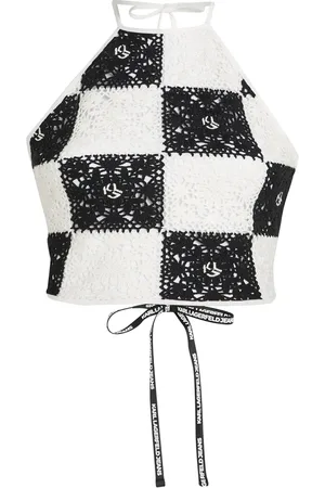 Karl Lagerfeld Halterneck crochet top