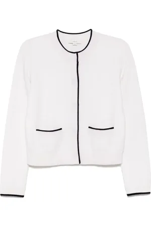 Vince Contrast-tipped press-stud cardigan