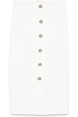 NISSA Floral-buttons midi skirt