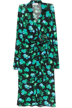 COPERNI C-logo print wrap dress
