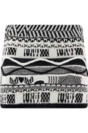 LANEUS Intarsia-logo jacquard mini skirt