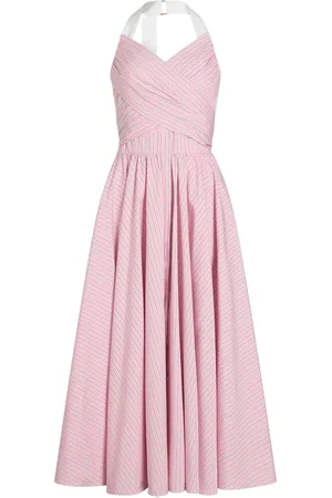 Patou Striped halterneck maxi dress