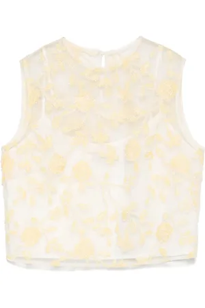 ROTATE Flower-embroidered beaded top