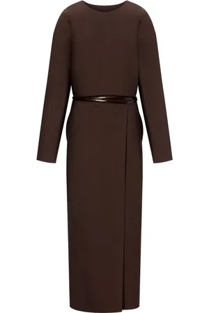 Serafini Belted long-sleeve midi dress