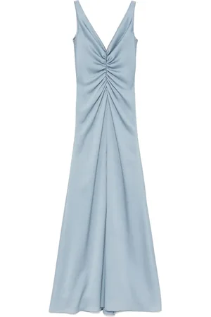 Amsale Hammered gathered dress