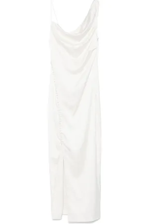 ROTATE Draped satin dress