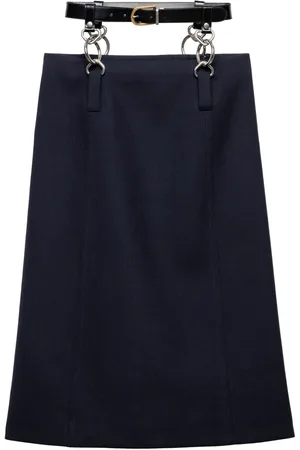 Prada Rush stitch belted midi skirt