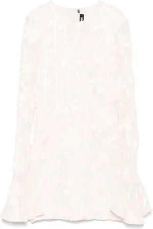ROTATE Floral-mesh mini dress