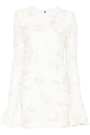 ROTATE Flower-mesh mini dress