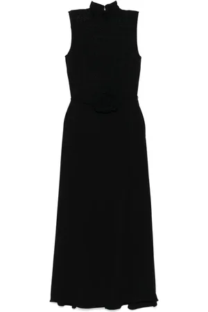 ROTATE Floral-appliqué maxi dress