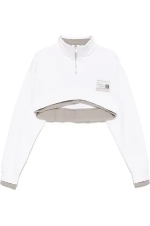 Maison Mihara Yasuhiro Shirt-layered cropped sweatshirt