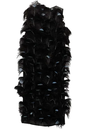 Prada Feather-embellished silk organza dress