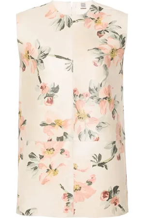 Totême Vada floral-print leather top