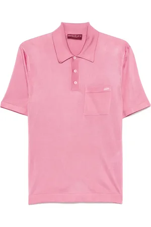 Gucci Fine-knit silk polo shirt