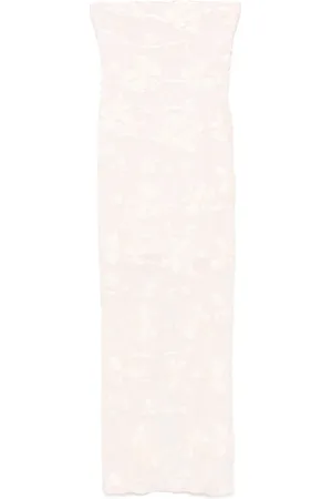 ROTATE Floral-mesh maxi dress