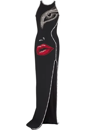 Balmain Face-motif maxi dress