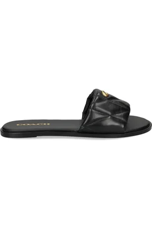 Coach Logo-plaque leather slides