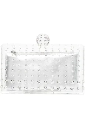 Aquazzura Tequila rhinestone-embellished clutch bag