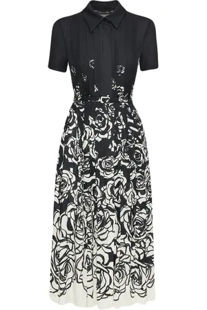 Oscar de la Renta Rose-print midi dress