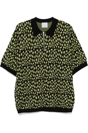 Bluemarble Leopard-jacquard polo shirt