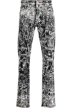 Philipp Plein All-over graphic-print jeans