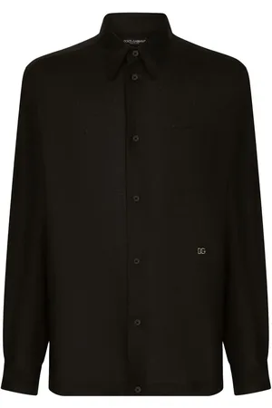 Dolce & Gabbana Logo-tag linen shirt