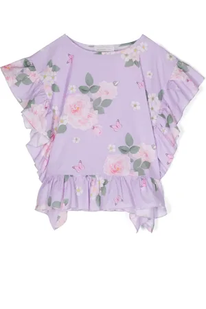 MONNALISA Floral-print ruffled blouse