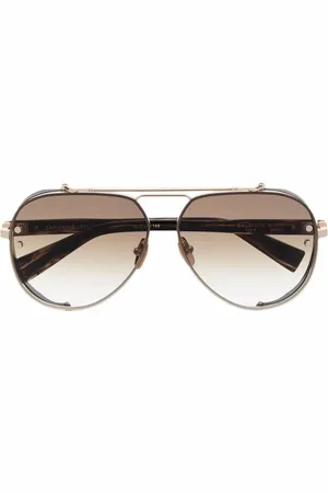 Balmain Pilot-frame logo-arm sunglasses
