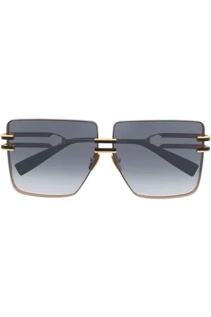 Balmain Logo-print oversize-frame sunglasses