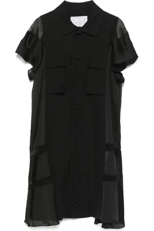 SACAI Sheer-panels shirt dress