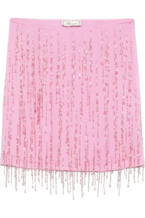 BLUMARINE Beaded georgette mini skirt