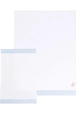 Il gufo Logo-embroidered sheet (115cm x 85cm)