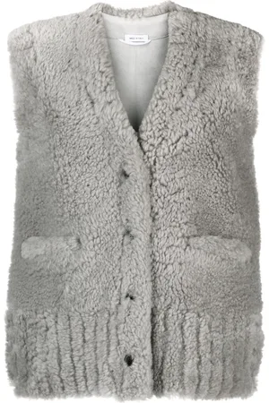Thom Browne V-neck shearling gilet