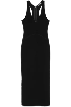 DAVID KOMA DK-logo knit maxi dress