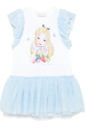 MONNALISA X Disney Alice-print dress