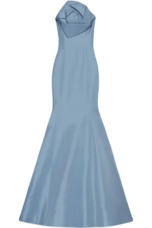 Oscar de la Renta Rose-motif trumpet gown