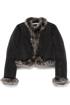 Alexander Wang Faux fur-trim puffer jacket