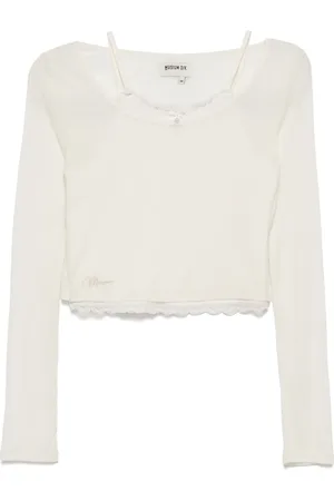 Musium Div. Logo-embroidered top