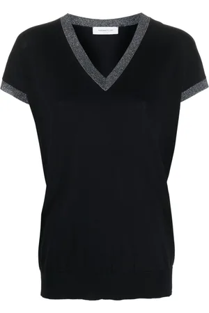 Fabiana Filippi Glitter-detailing knitted top