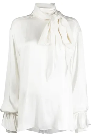 Natasha Zinko Pussy-bow silk-blend blouse